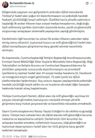 İletişim Başkanı Duran: Dezenformasyon içeren 41 hesaba erişim engeli getirildi