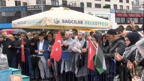 İsrail'in Filistinli mahkumlar hakkında aldığı idam kararı Bağcılar'da protesto edildi