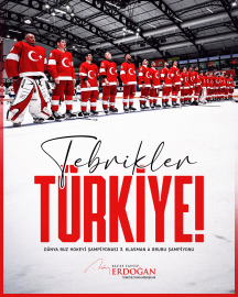 Cumhurbaşkanı Erdoğan, buz hokeyinde altın madalya kazanan millileri kutladı