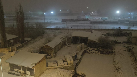 Kars'ta kar yağışı etkili oldu