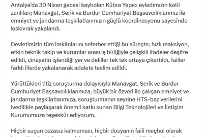 Bakan Gürlek: Kübra Yapıcı’nın katil zanlıları yakalandı