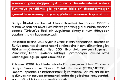 DMM'den Suriye'nin gümrük düzenlemelerine ilişkin dezenformasyon açıklaması