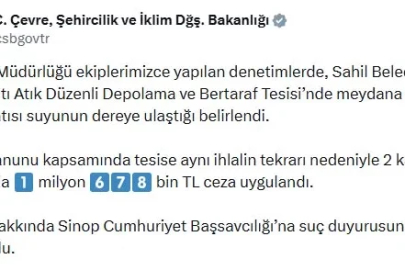 Sinop'ta dereyi kirleten katı atık tesisine ceza