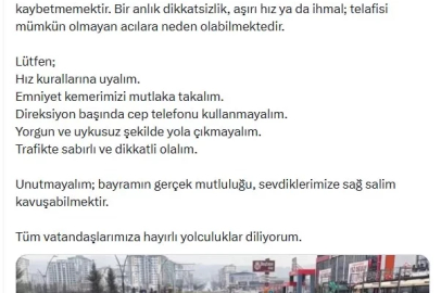 Bakan Çiftçi'den sürücülere uyarı: Kurallara uyalım