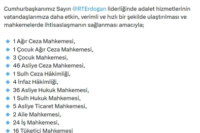 Bakan Gürlek: 140 yeni mahkeme kurulmasına karar verildi