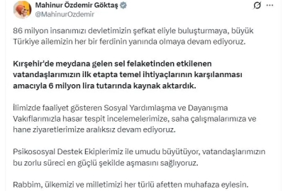 Bakan Göktaş: Kırşehir'deki sel felaketi için ilk etapta 6 milyon lira kaynak aktardık